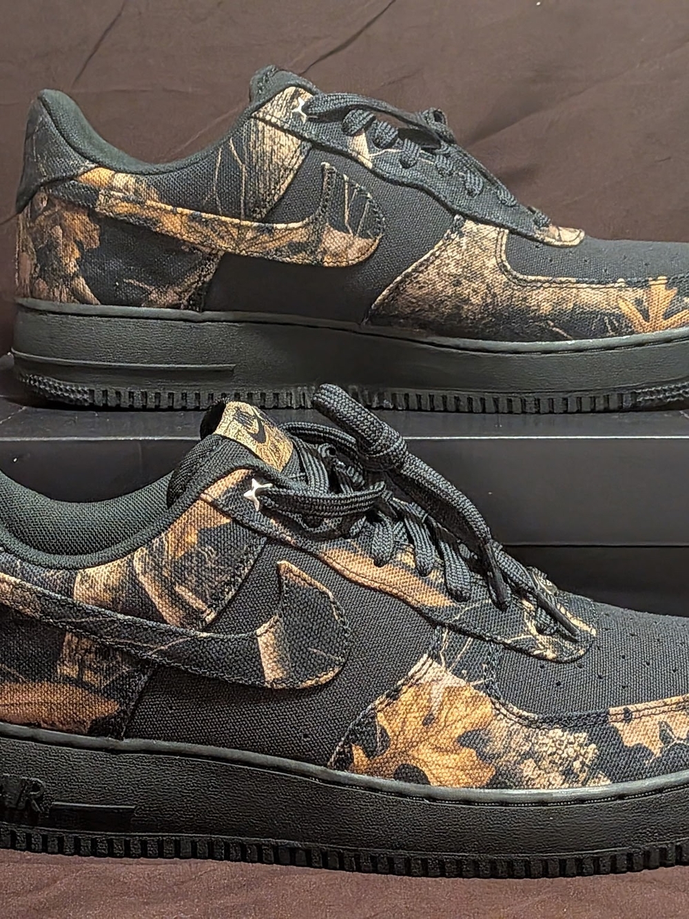 Nike Air Force 1 Black with Bronze Marble Accents - Picture 3 of 4